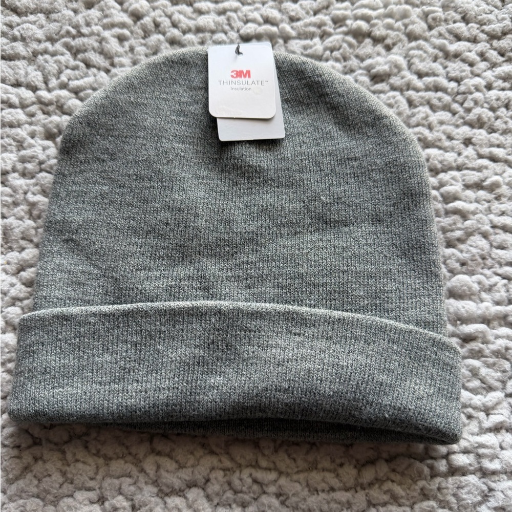 3M Thinsulate Gray Knit Cuffed Beanie